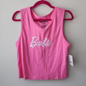 Barbie Cropped Tank Top | Junior's XL | Pink Barbiecore Stretch NEW
